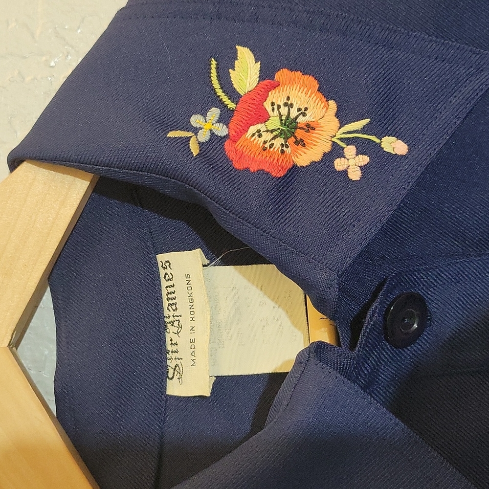SIR JAMES Vintage Embroidered Floral Button Up 70's M - Picture 9 of 13